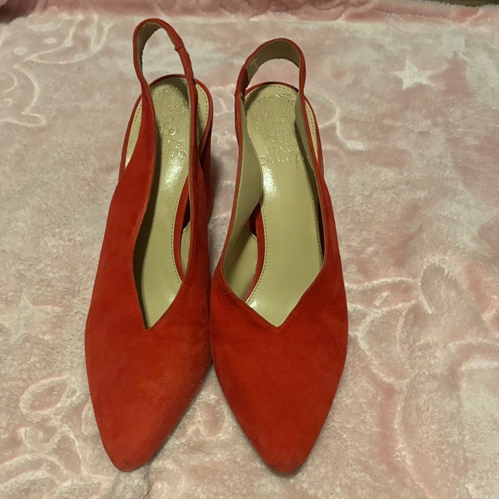 Vince Camuto Red Pointed Slingback Heels